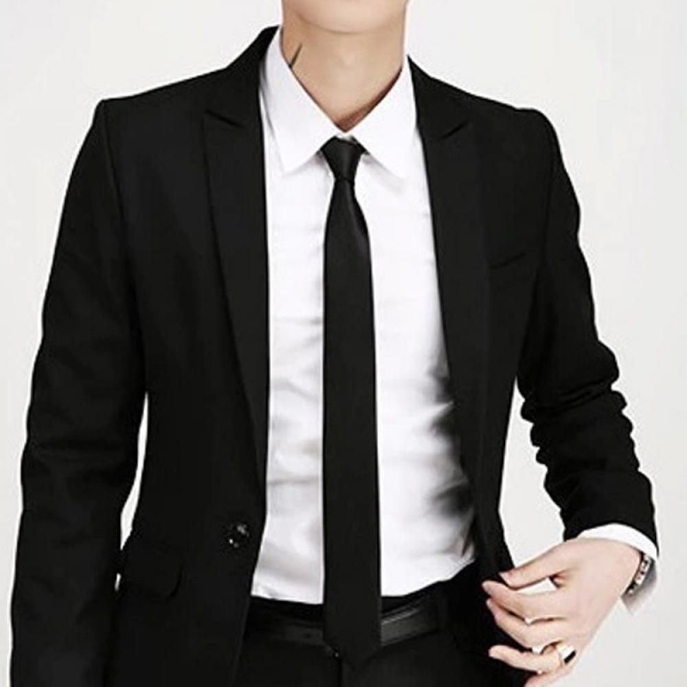 Skinny Tie Men - แฟชั่น Casual Slim Plain Mens Solid