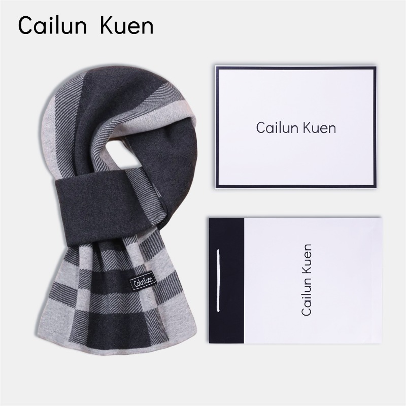 Muffler Men Wool - ผ้าพันคอไหมพรมผสมขนสัตว์อเนกประสงค์สำหรับผู้ชาย สไตล์เกาหลี แฟชั่นฤดูหนาว ผ้าพันคอถักอุ่นๆ สำหรับผู้ชาย ผ้าคลุมไหล่กันหนาว