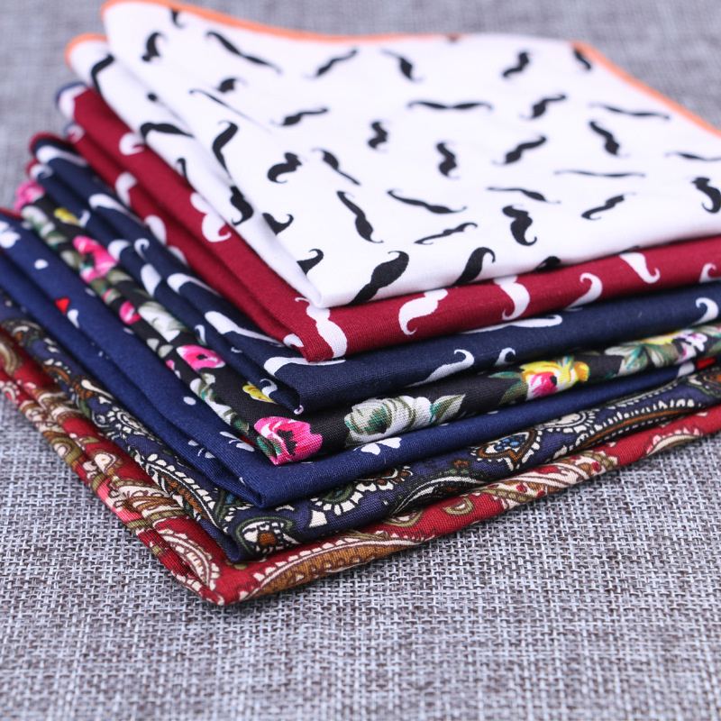 Handkerchief Cotton Men - แฟชั่น Cotton Pocket Square Beard Paisley