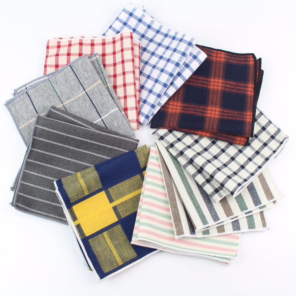 Handkerchief Cotton Men - ผู้หญิงผ้าเช็ดหน้าผ้าฝ้ายทอการพิมพ์ที่มีสีสันลายสก๊อตพ็อกเก็ตMens Casual Rainbowสแควร์กระเป๋าผ้าเช็ดหน้าผ้าขนหนู