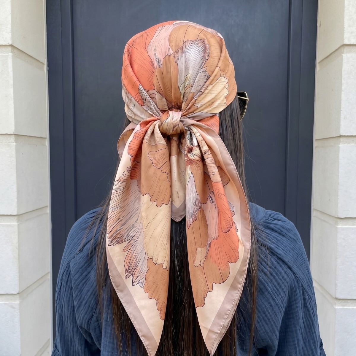 Pashmina Wrap Large - ผ้าพันคอไหมสี่เหลี่ยมสำหรับผู้หญิง ผ้าพันคอแบบผูกผม ผ้าคลุมศีรษะ ผ้าซาติน ผ้าพันคอขนาดใหญ่ ผ้าคลุมฮิญาบ