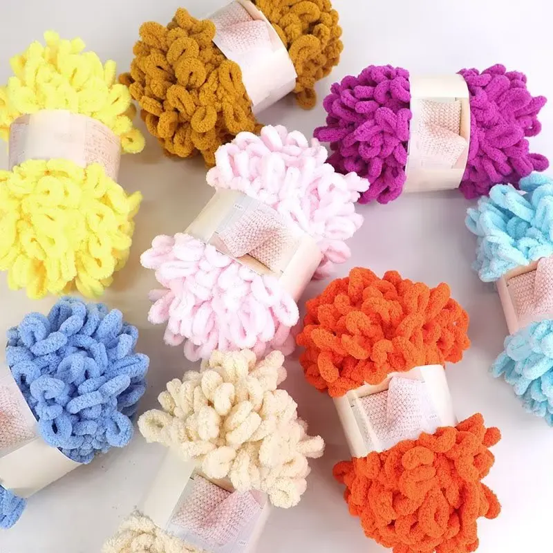 Woven Scarf Blanket - 100g/Ball Finger LOOP เส้นด้ายด้าย PUFFY Soft