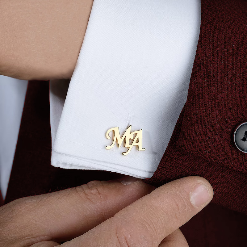 Tie Clip Silver - กระดุมข้อมือที่กำหนดเองสำหรับผู้ชายโลโก้ส่วนตัวชื่อตัวอักษรสแตนเลสเสื้อสูทกระดุมงานแต่งงานของขวัญสำหรับเจ้าบ่าว