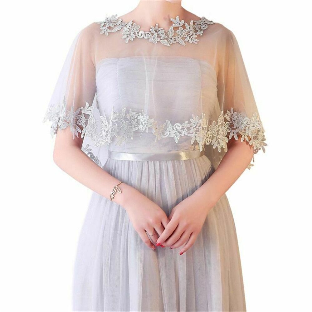Stole Wedding Shawl - แฟชั่นลำลอง ชุดแต่งงาน ผ้าคลุมไหล่ ชุดราตรี ผ้าคลุมไหล่ลูกไม้ สง่างาม
