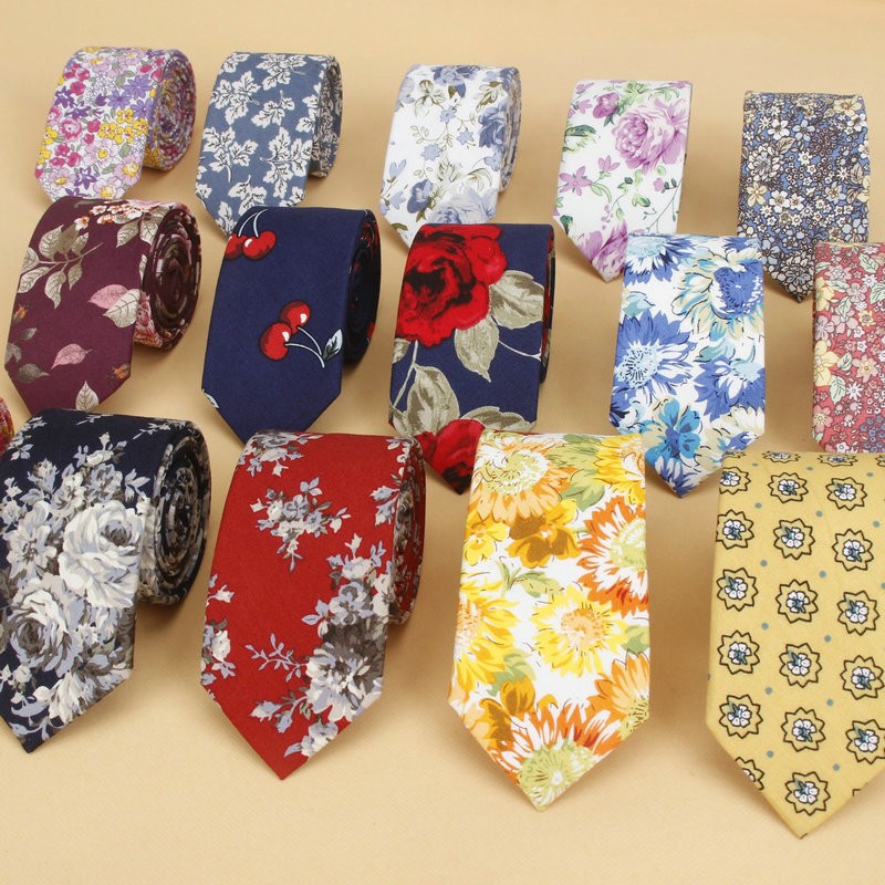 Skinny Tie Men - ยี่ห้อใหม่ดอกไม้TieสำหรับชายแคบCasual Mens Tiesสำหรับงานแต่งงานดอกไม้Skinny Necktiesสำหรับผู้หญิงพิมพ์ชายผูกคอ