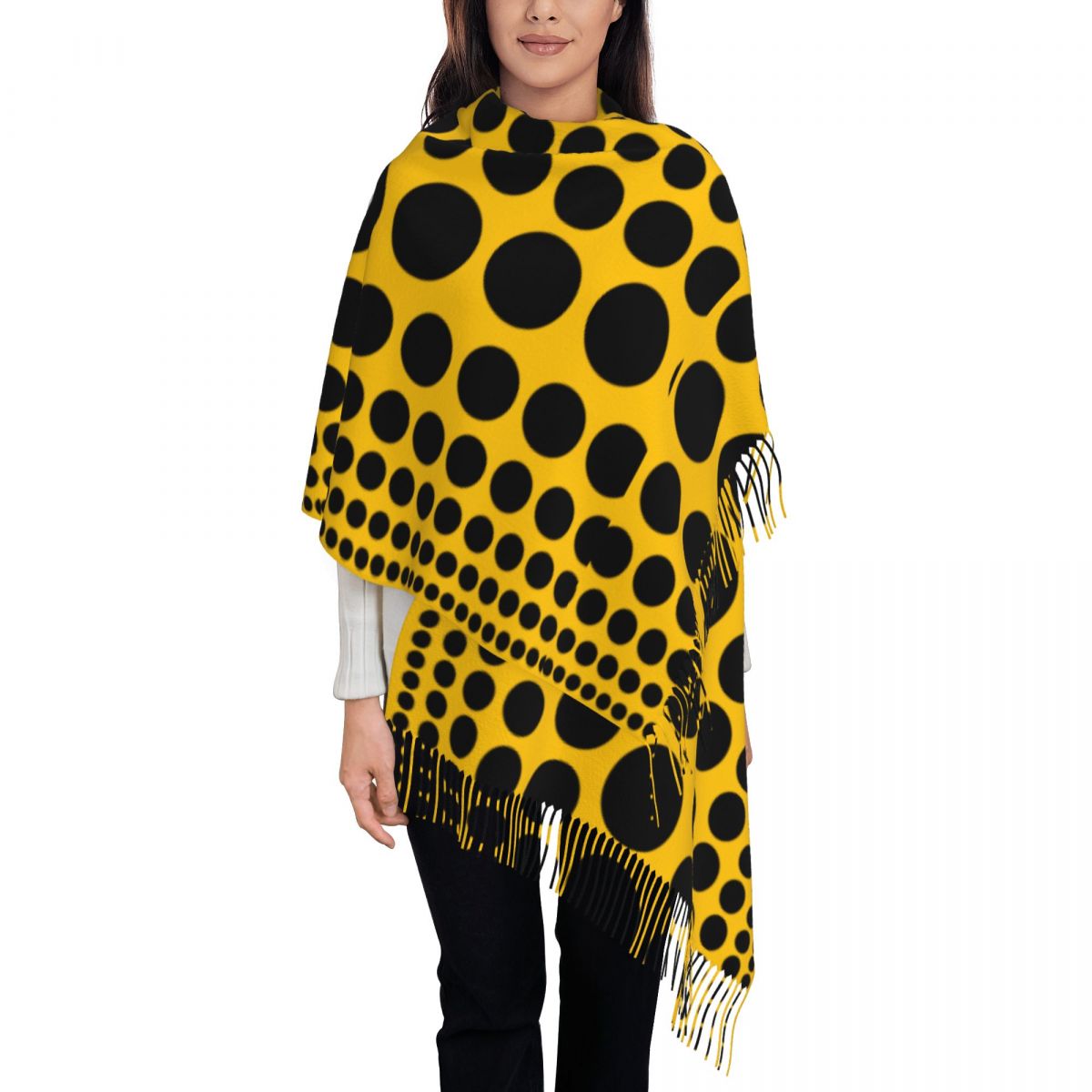 Infinity Scarf Knit - ผ้าพันคอลายจุดอินฟินิตี้สำหรับผู้หญิงผ้าคลุมไหล่แคชเมียร์อบอุ่นในฤดูหนาวผ้าพันคอผ้าคลุมไหล่ผืนใหญ่ของผู้หญิง