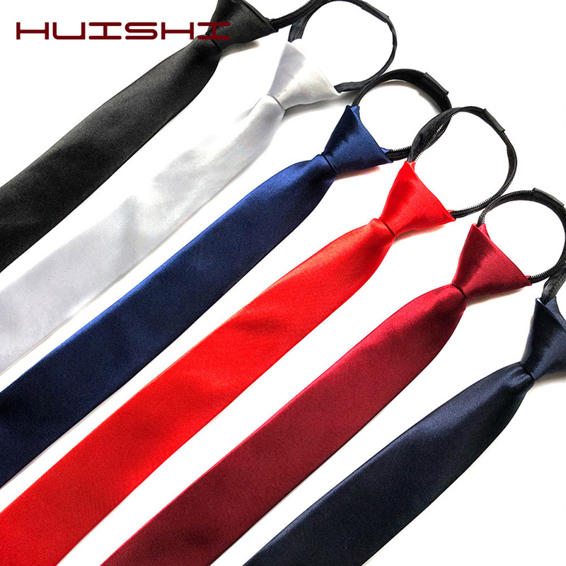 Skinny Tie Men - HUISHI Mens Zipper เนคไทผอม 5 ซม.Pre-tied
