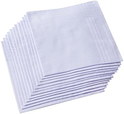 Handkerchief Cotton Men - ผ้าเช็ดหน้าผู้ชายสีขาวล้วน 100% ผ้าฝ้าย