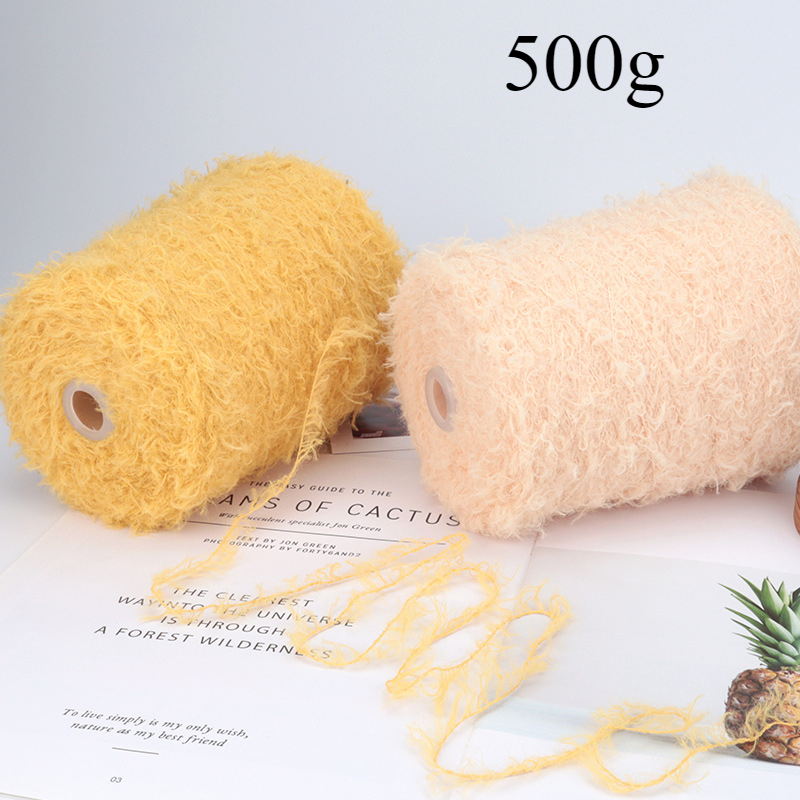 Woven Scarf Blanket - 500g ตุ๊กตากํามะหยี่รีดเส้นด้ายขนสัตว์,ขนสัตว์เทียม Mink กํามะหยี่ถักเส้นด้าย,DIY ทอเสื้อกันหนาว,ผ้าห่ม,ผ้าพันคอ,ถุงมือโครเชต์ด้าย