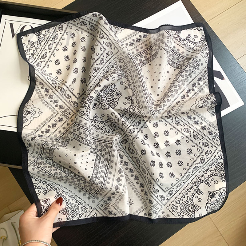 Bandana Cotton - ผ้าพันคอผ้าฝ้าย 70% ผ้าไหม 30% ผ้าพันคอผู้หญิงฮิญาบผ้าโพกศีรษะผ้าพันคอผ้าพันคอพาชมีนาผ้าคลุมไหล่ Echarpe