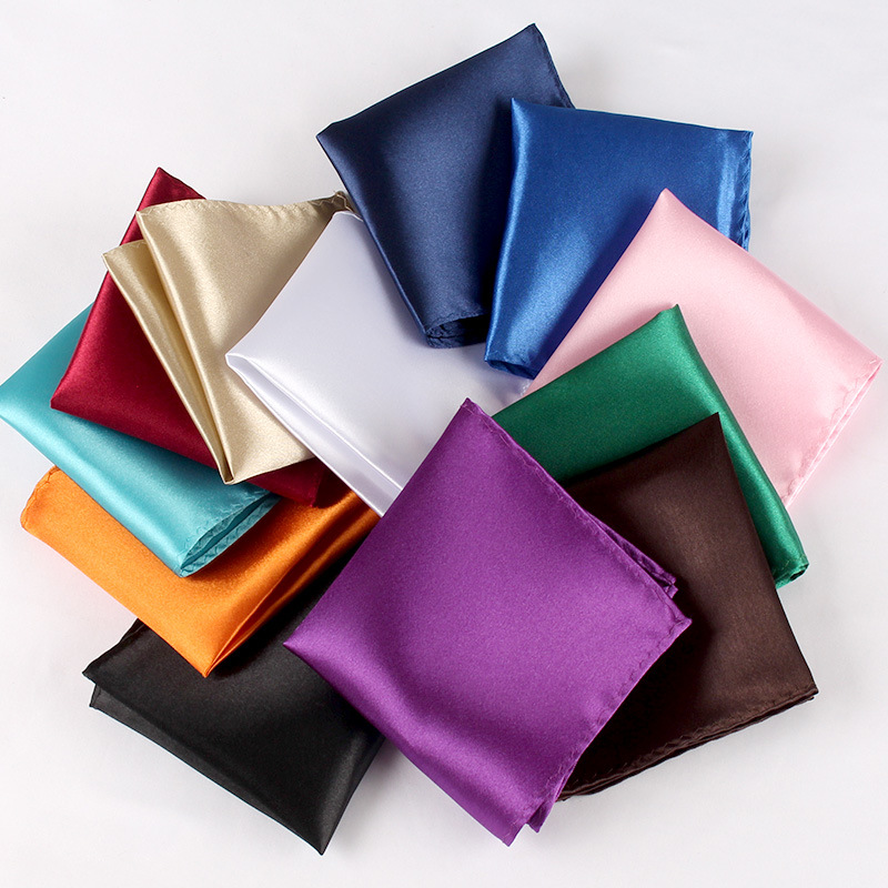 Pocket Square Set - ผ้าเช็ดหน้าซาตินสำหรับผู้ชายสีลูกกวาดกระเป๋าผู้ชายชุดสูทสี่เหลี่ยมผ้าเช็ดหน้าชุดสูทผ้าเช็ดหน้าสีฟ้าแดง