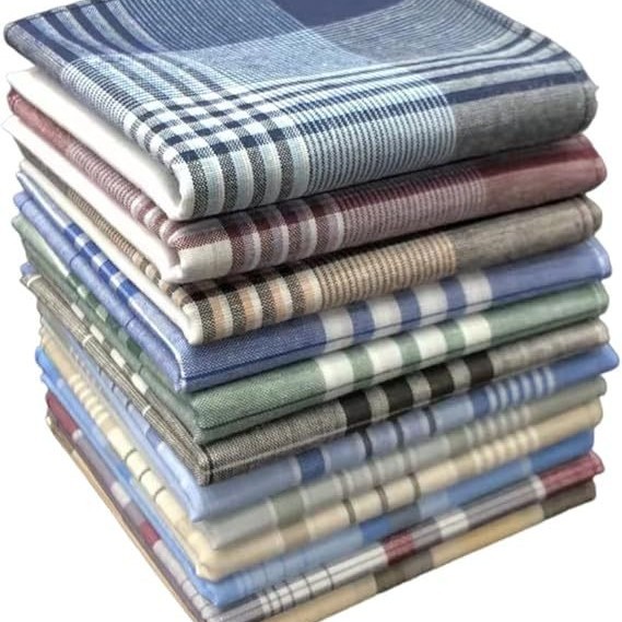 Handkerchief Cotton Men - ผ้าเช็ดหน้าผู้ชาย ผ้าฝ้าย 100% ลายตาราง