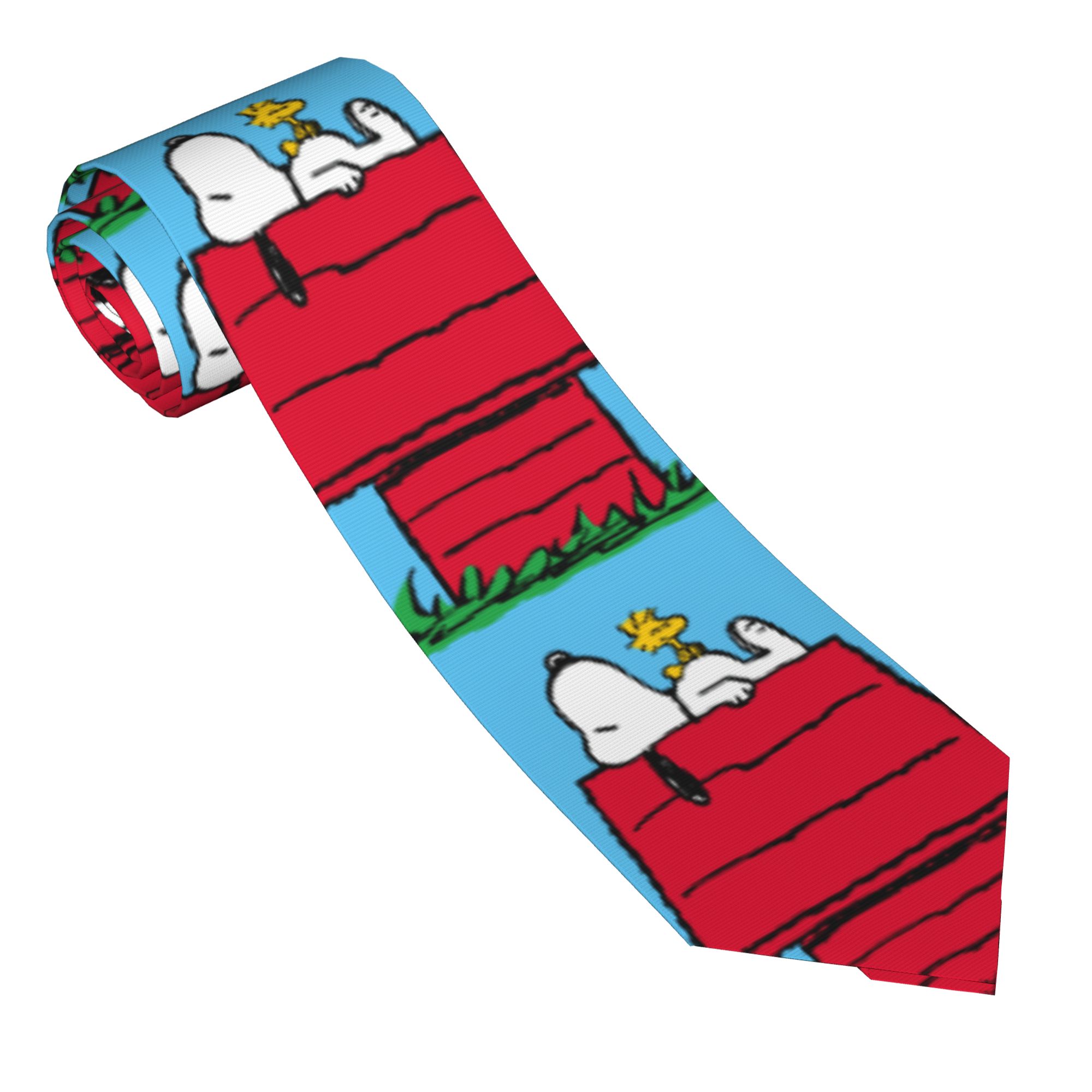Skinny Tie Men - เนคไท Snoopy Woodstock Doghouse Unisex Skinny