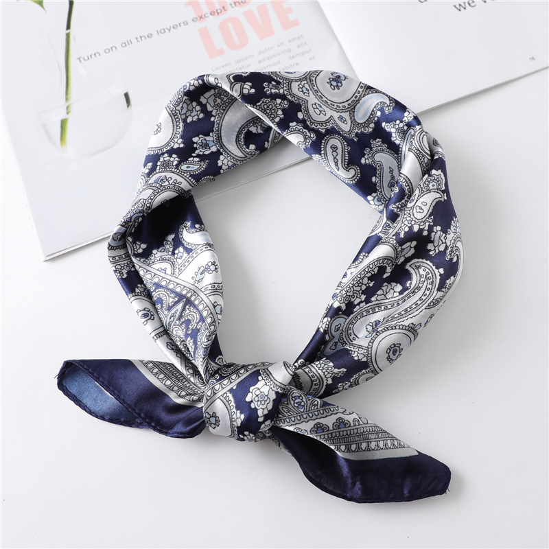 Scarf Silk Square - ผ้าพันคอไหมสี่เหลี่ยมหรูหราขนาด 60 ซม. สำหรับผู้หญิง ฮิญาบ ผ้าคาดผม