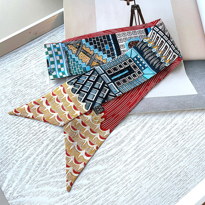 Face Scarf Mask - ผ้าพันคอไหม100% 2023ผ้าพันคอพิมพ์ลายแฟชั่นฤดูใบไม้ร่วง