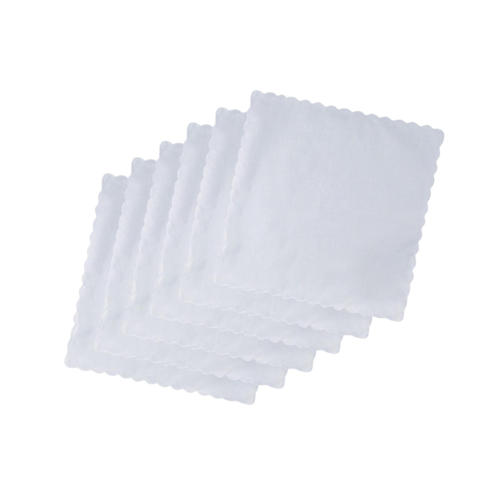 Handkerchief Cotton Men - ผ้าเช็ดหน้าผ้าฝ้าย 6 ชิ้นสำหรับผู้ชาย ผ้าเช็ดหน้าสำหรับชุดสูทอย่างเป็นทางการวันเกิด