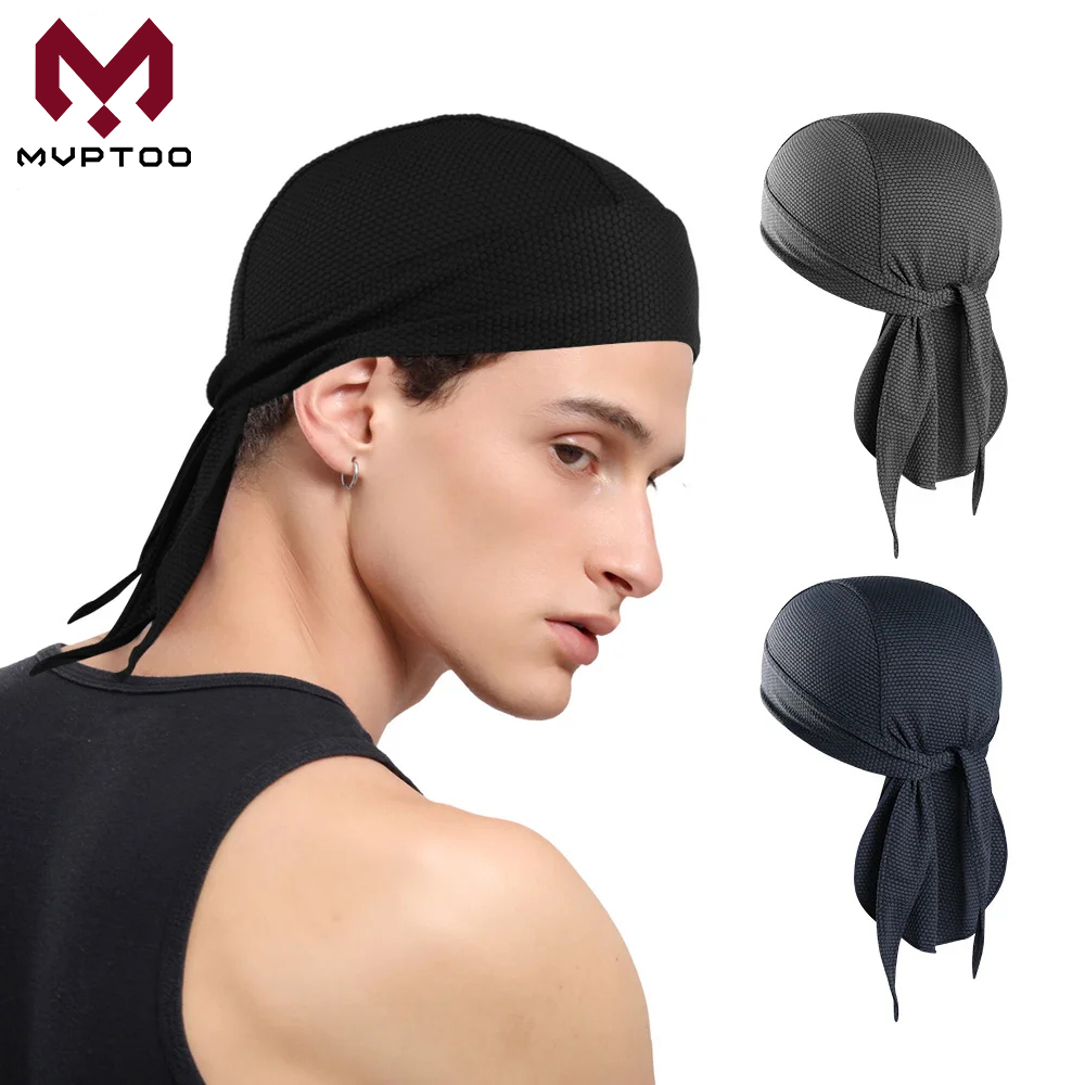 Bandana Doo Rag - ผ้าพันคอแห้งเร็ว ผ้าคลุมศีรษะกันแดด ผ้าโพกหัว หมวกบีนนี่ฤดูร้อน หมวกกีฬา วิ่ง