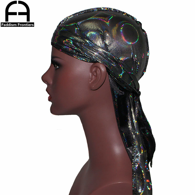 Bandana Doo Rag - ใหม่ผู้ชายประกาย Silky Durags ผ้าโพกหัว Bandanas Headwear