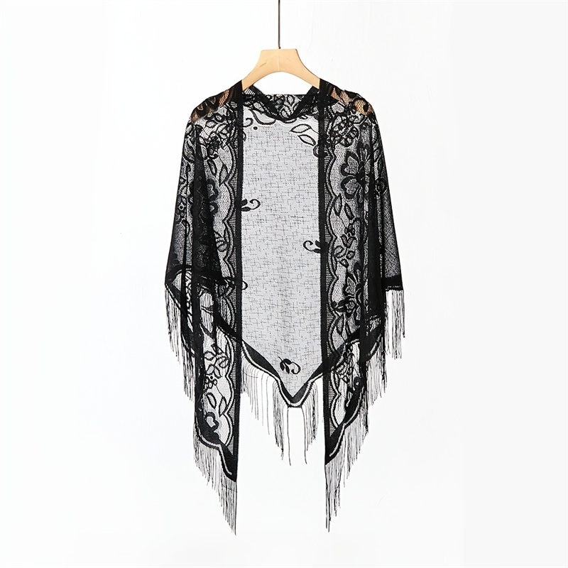 Stole Wedding Shawl - ใหม่ผ้าพันคอลูกไม้ปักลายดอกไม้ผ้าคลุมไหล่ผ้าคลุมหน้าสามเหลี่ยมสำหรับผู้หญิงผ้าพันคอปาร์ตี้งานแต่งงานปอนโชสโตลส์