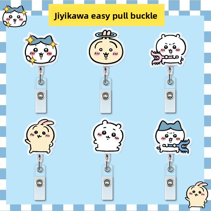 Lanyard Badge Holder - ที่ใส่บัตรแบบยืดหดได้ลายการ์ตูนน่ารัก พร้อมคลิปหนีบ สำหรับพยาบาล แพทย์ นักเรียน ป้ายชื่อ