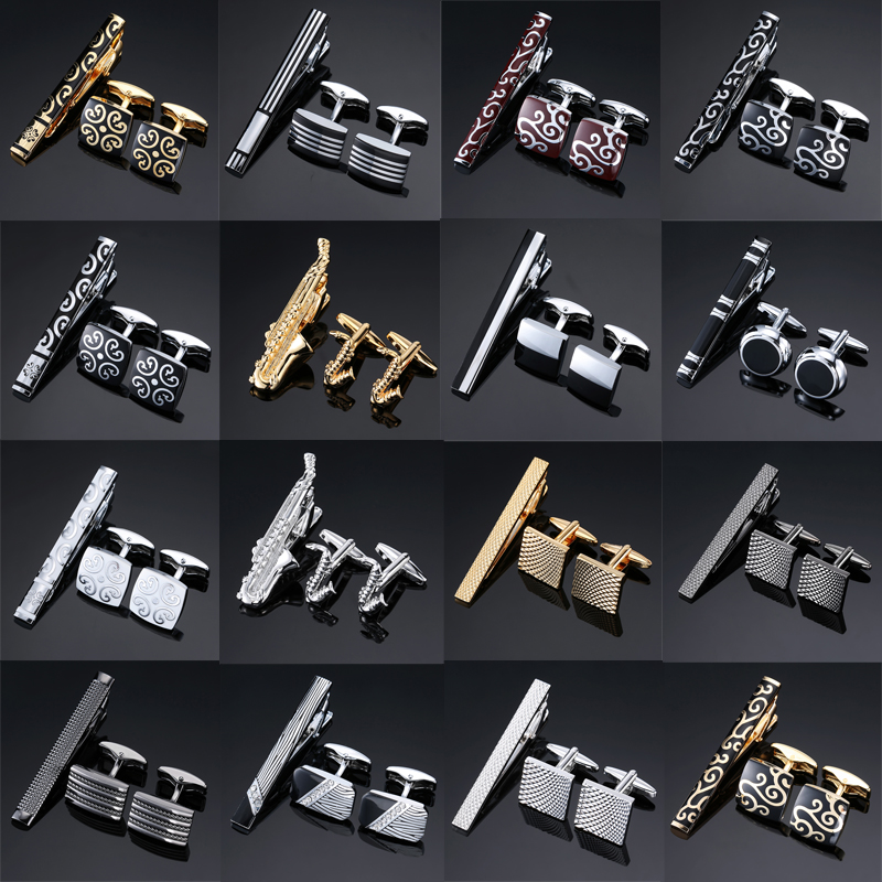 Tie Bar Set Gift - คุณภาพสูง Cuff Links เนคไทคลิปสำหรับ Tie Pin