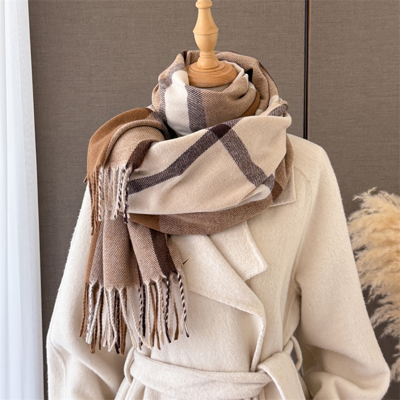 ผ้าคลุมไหล่ลายสก็อตสำหรับผู้หญ - Pashmina Wrap Large บทวิจารณ์และราคา