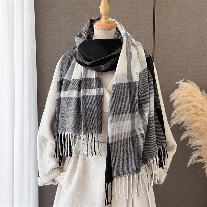 ผ้าคลุมไหล่ลายสก็อตสำหรับผู้หญ - Pashmina Wrap Large บทวิจารณ์และราคา