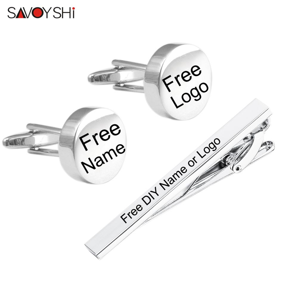 SAVOYSHI แกะสลักฟรีชื่อ Cuffli - Tie Bar Set Gift บทวิจารณ์และราคา