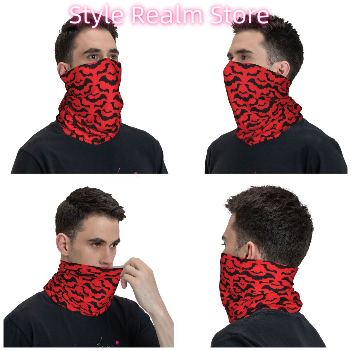 ผ้าพันคอแบบกอธิค ลายค้างคาว สำ - Neck Warmer Tube บทวิจารณ์และราคา