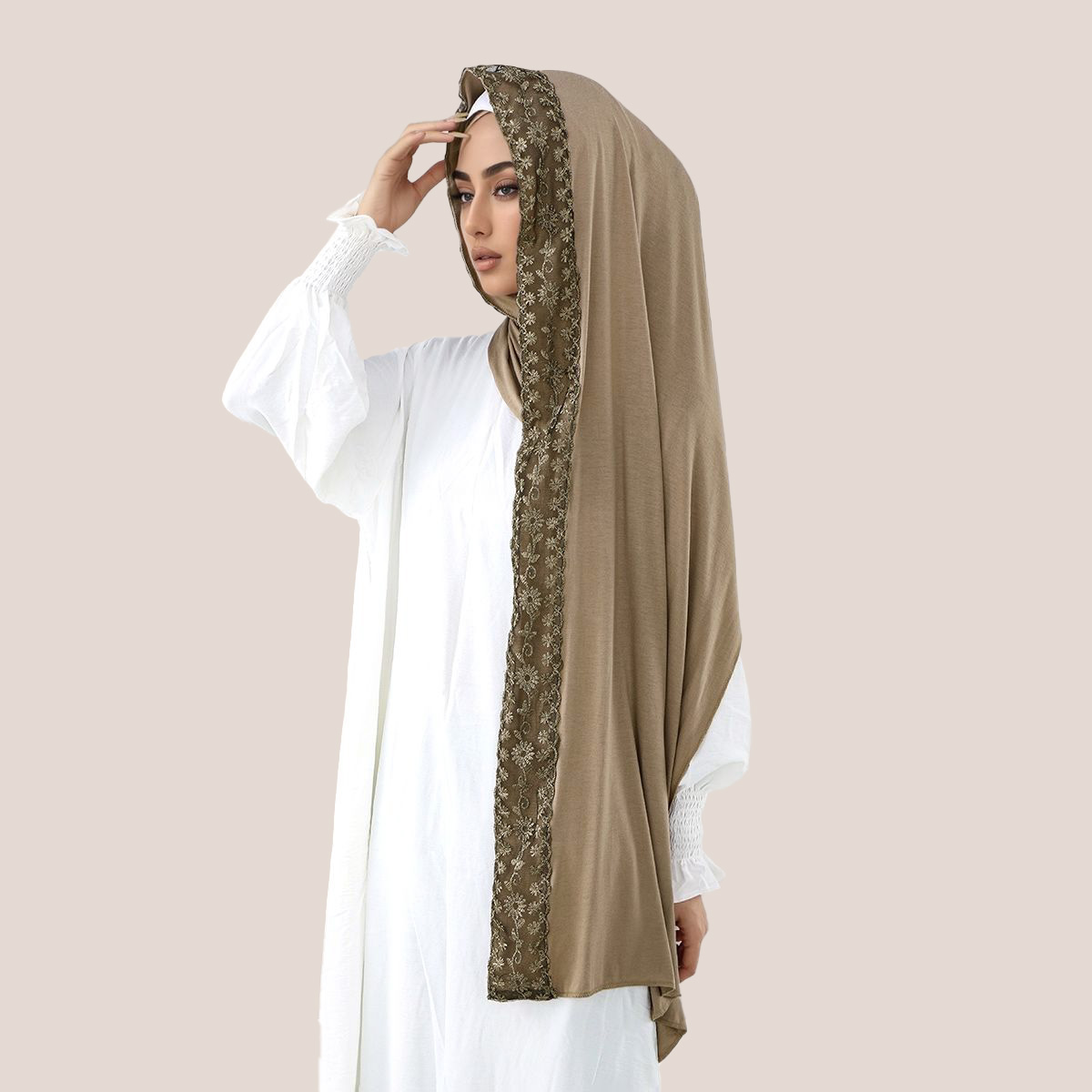 ผ้าคลุมศีรษะมุสลิมแบบยาว ผ้าฝ้ - Head Wrap Turban บทวิจารณ์และราคา