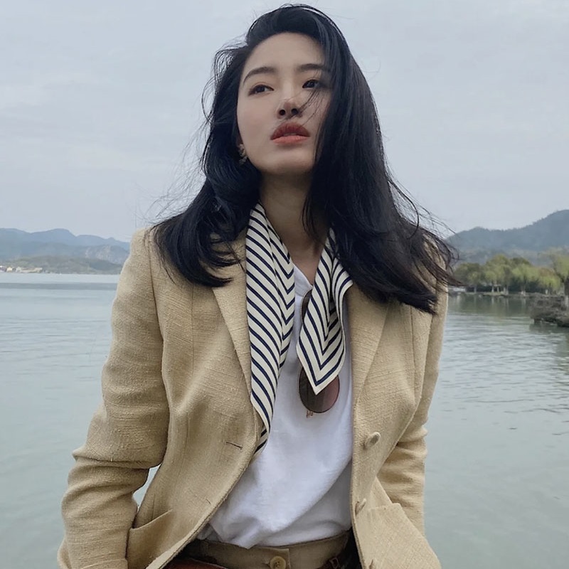ผ้าพันคอผ้าไหมคลุมหัวพิมพ์ลาย1 - Silk Tie Striped บทวิจารณ์และราคา