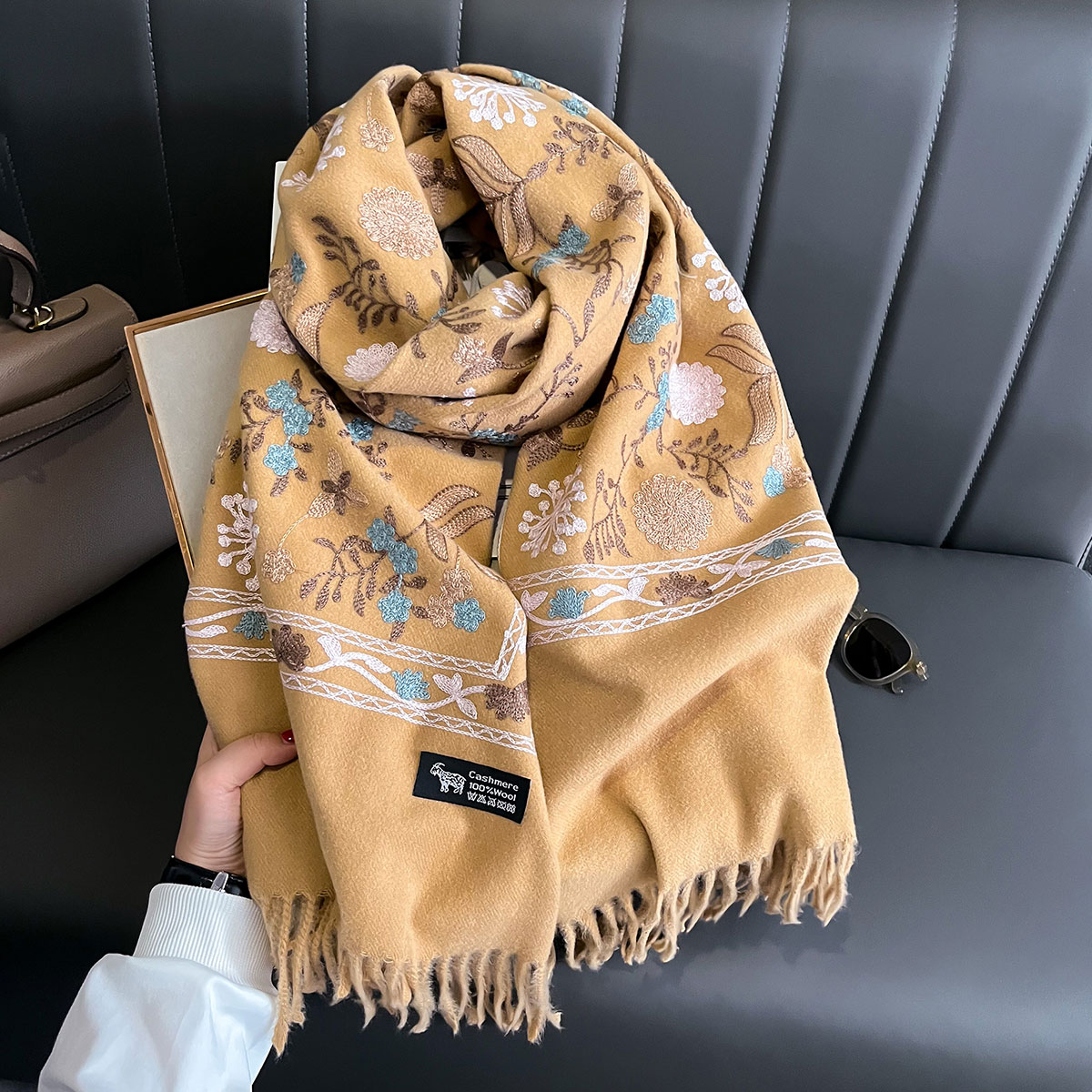 ฤดูหนาวใหม่ผ้าพันคอผ้าพันคอผ้า - Woven Scarf Blanket บทวิจารณ์และราคา
