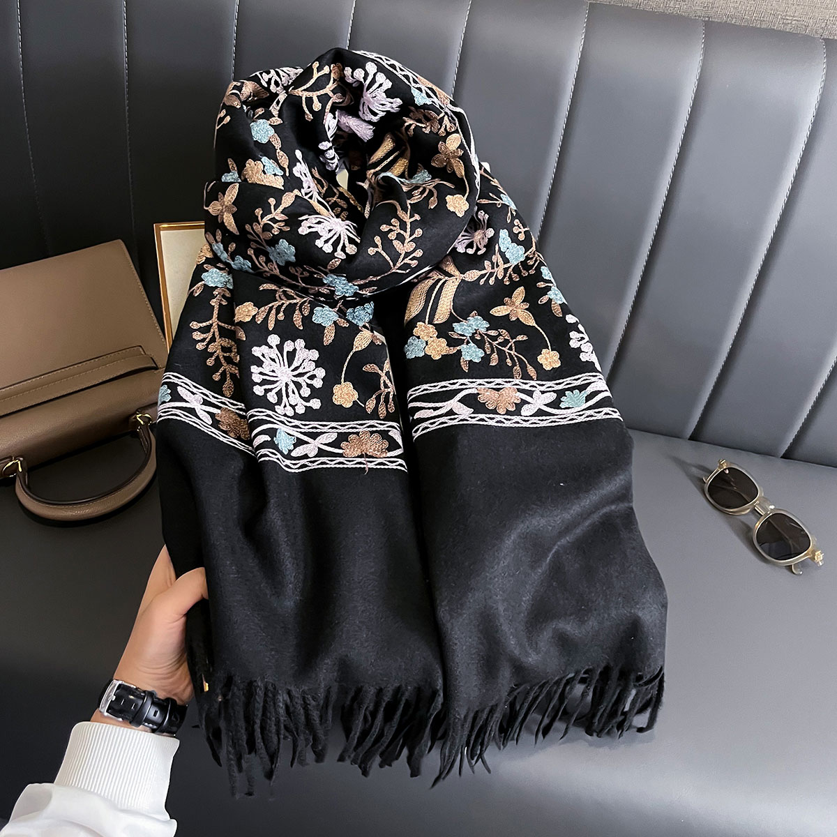 ฤดูหนาวใหม่ผ้าพันคอผ้าพันคอผ้า - Woven Scarf Blanket บทวิจารณ์และราคา