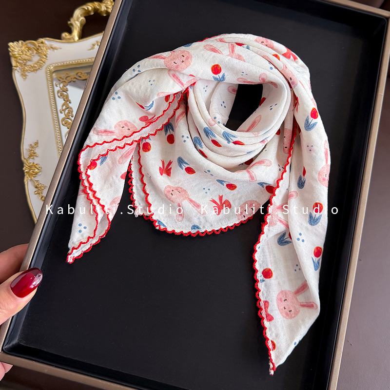 ผ้าพันคอผ้าฝ้ายลินินทรงสี่เหลี - Ascot Neck Scarf บทวิจารณ์และราคา