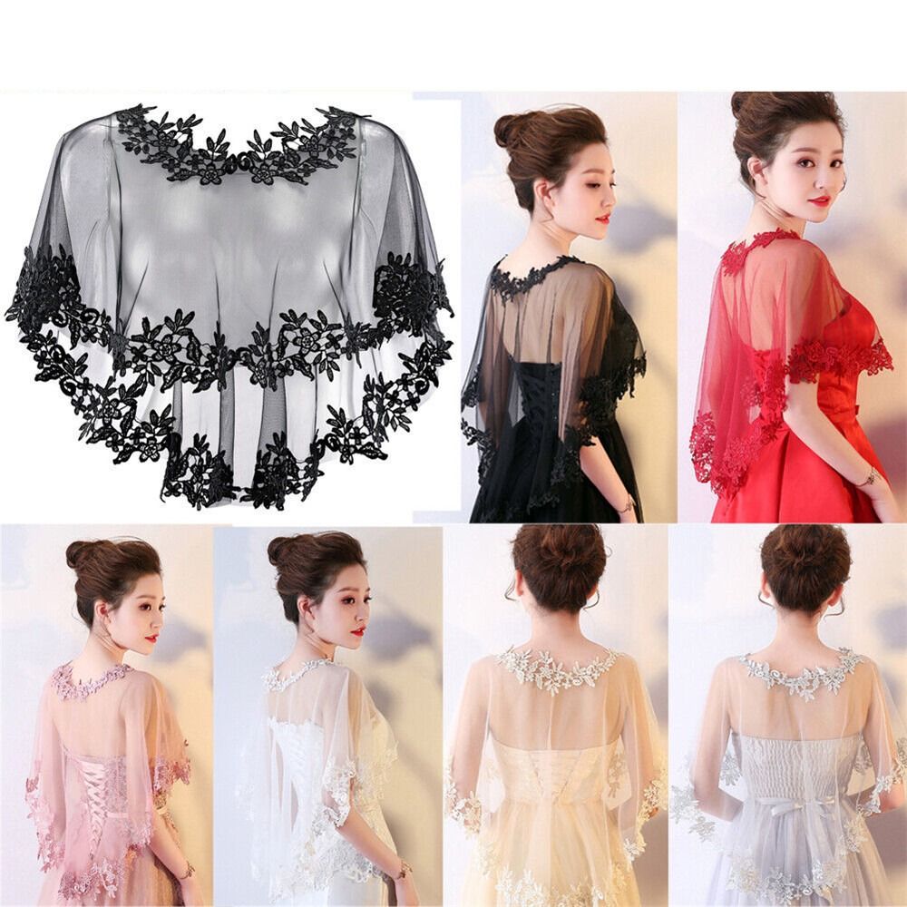 แฟชั่นลูกไม้แขนสั้น Shrug เจ้า - Stole Wedding Shawl บทวิจารณ์และราคา