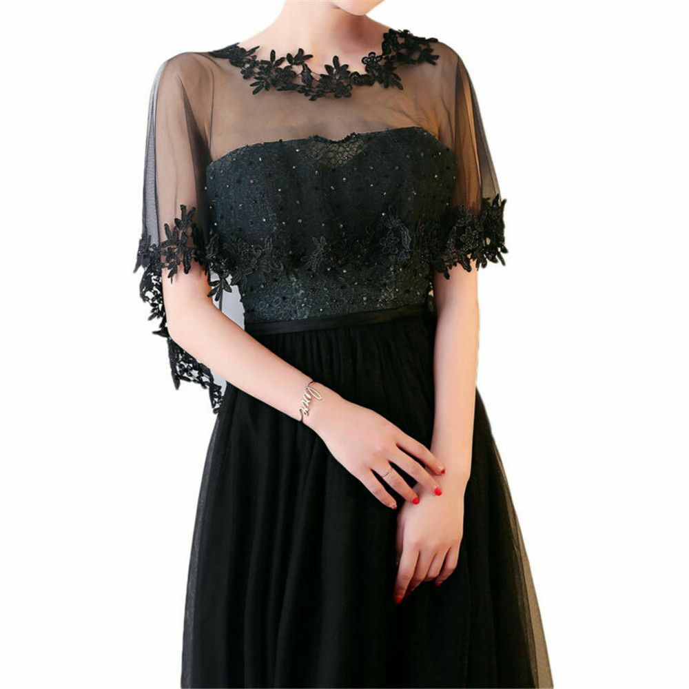 แฟชั่นลูกไม้แขนสั้น Shrug เจ้า - Stole Wedding Shawl บทวิจารณ์และราคา