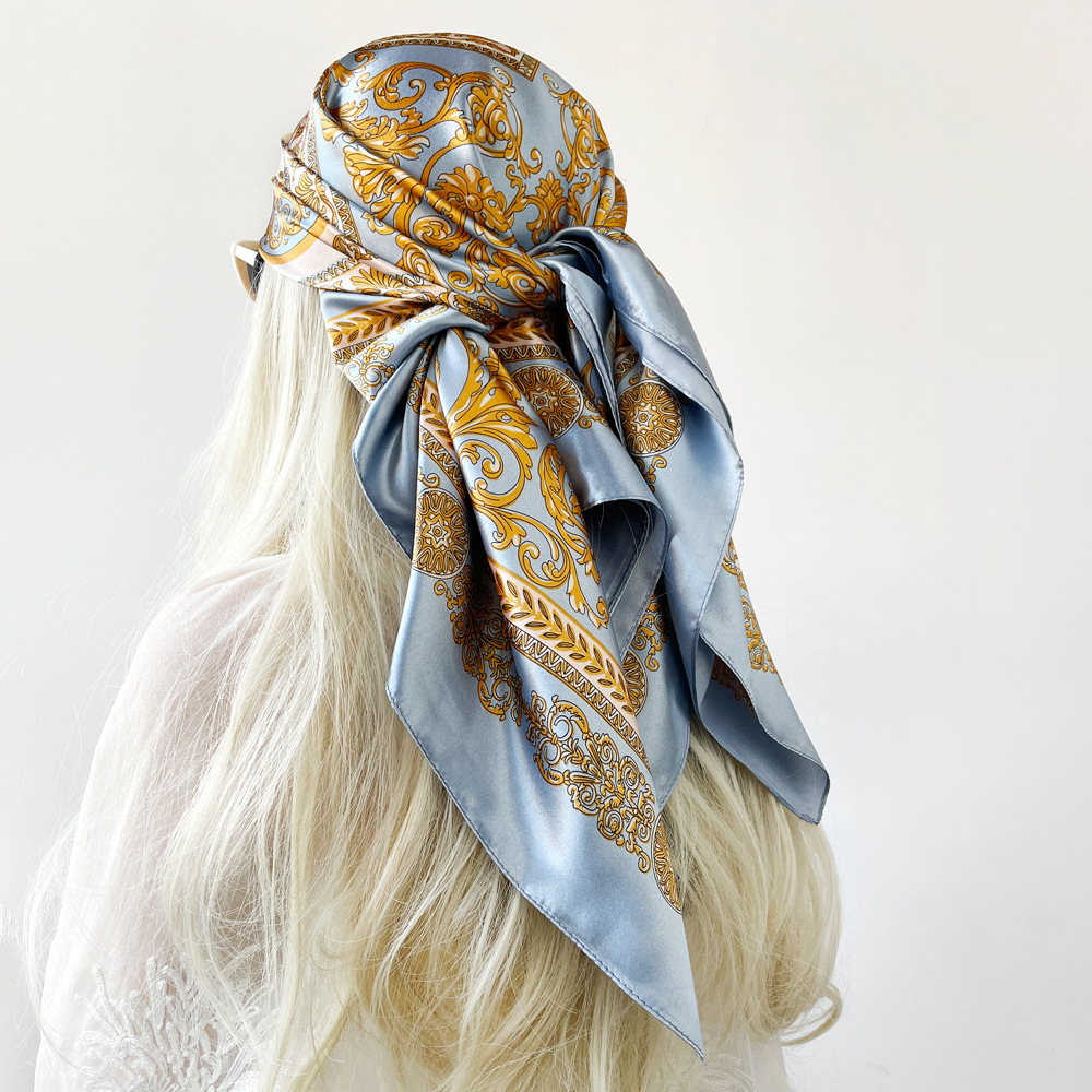 ผ้าพันคอไหมซาตินทรงสี่เหลี่ยมส - Head Wrap Turban บทวิจารณ์และราคา