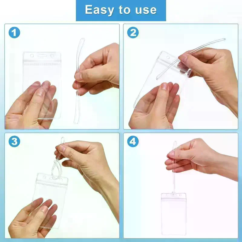 10 ชิ้น ซองใส่บัตรพลาสติกใส กั - Lanyard Badge Holder บทวิจารณ์และราคา