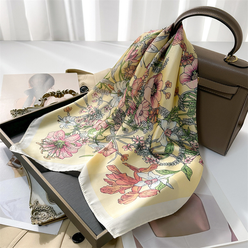 ผ้าเช็ดหน้าแฟชั่น70*70ซม. ผ้าพ - Silk Neck Scarf บทวิจารณ์และราคา