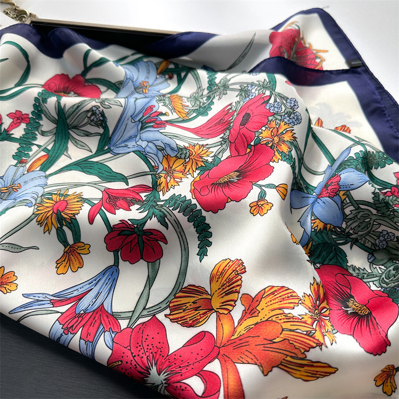 ผ้าเช็ดหน้าแฟชั่น70*70ซม. ผ้าพ - Silk Neck Scarf บทวิจารณ์และราคา