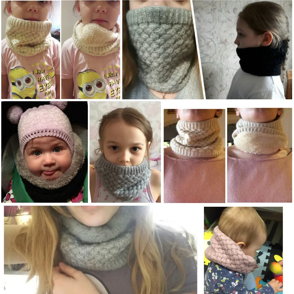 เด็กหญิง/เด็กชายฤดูหนาวถักผ้าพ - Infinity Scarf Knit บทวิจารณ์และราคา