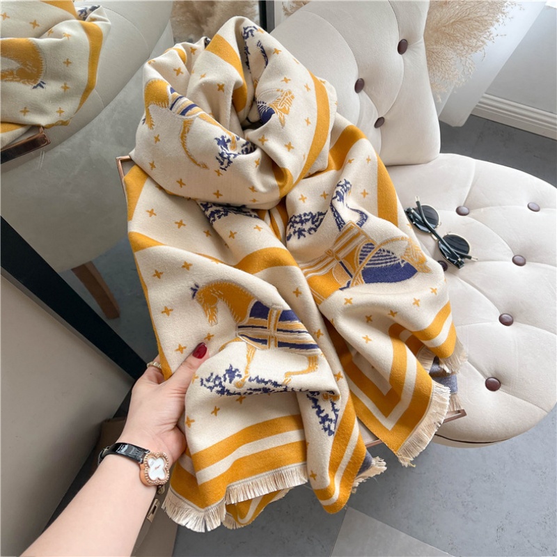 Luxury Horse พิมพ์หนาผ้าห่มแคช - Woven Scarf Blanket บทวิจารณ์และราคา