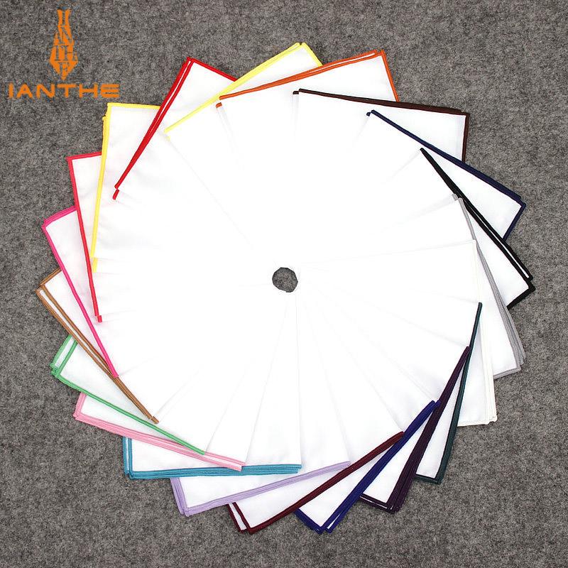 2018 แฟชั่นบุรุษผ้าฝ้ายสีขาวผ้ - Pocket Square Set บทวิจารณ์และราคา