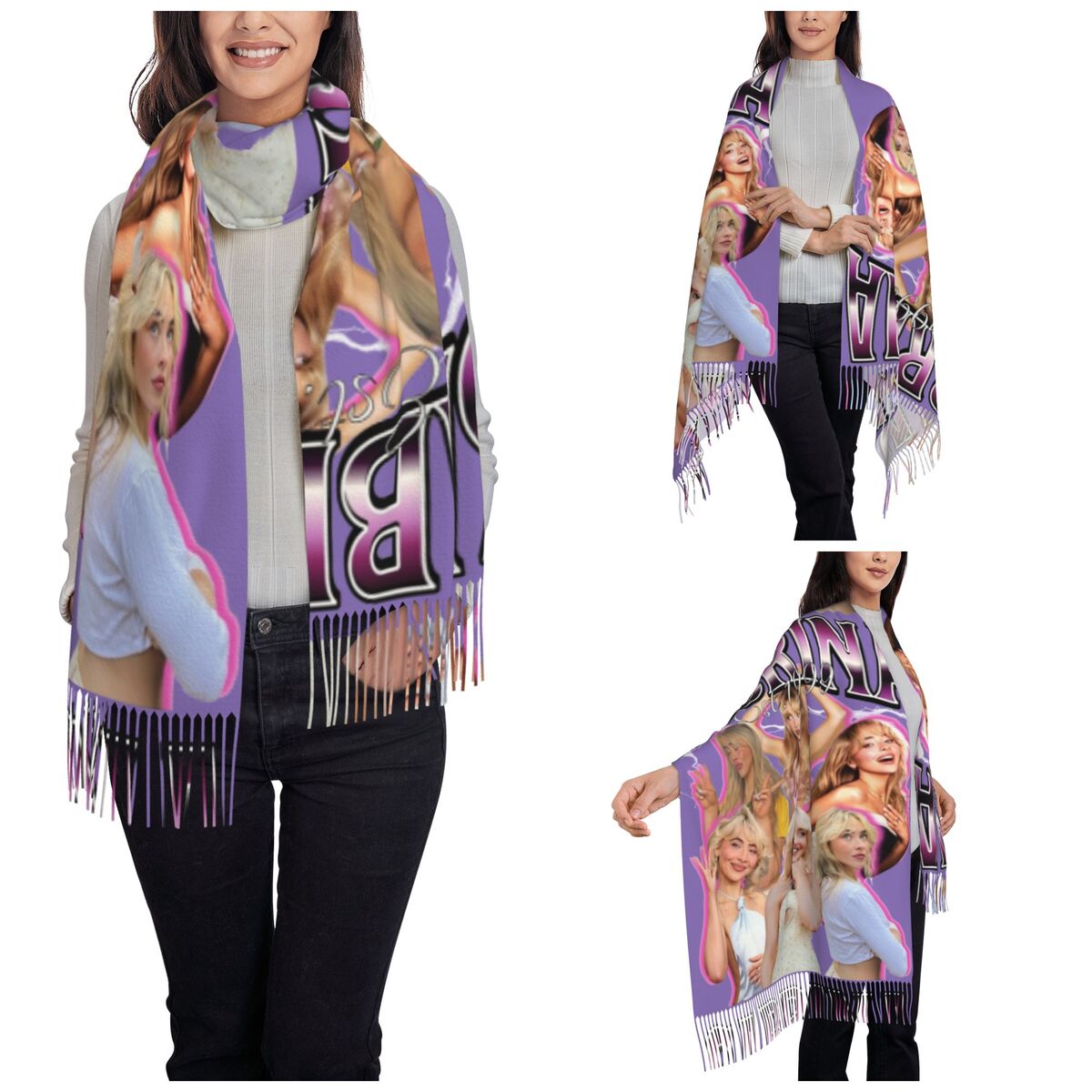 ผ้าคลุมไหล่สไตล์ยุค 90 ของซาบร - Pashmina Wrap Large บทวิจารณ์และราคา