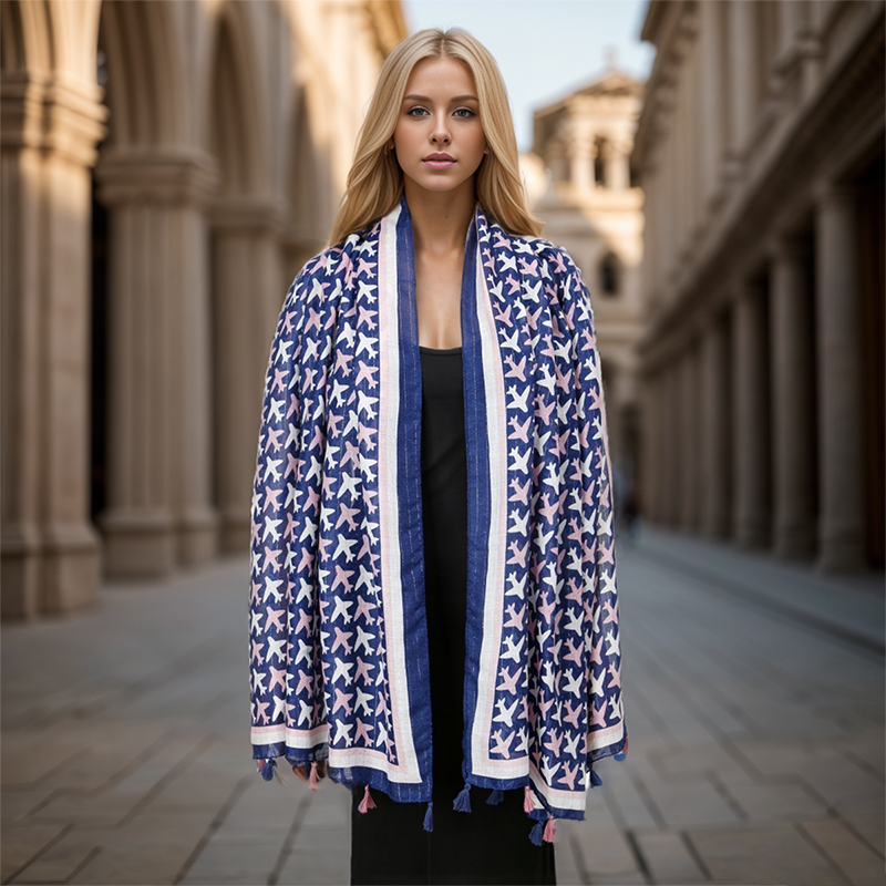 ผ้าพันคอผ้าฝ้ายคลุมไหล่สำหรับผ - Pashmina Wrap Large บทวิจารณ์และราคา