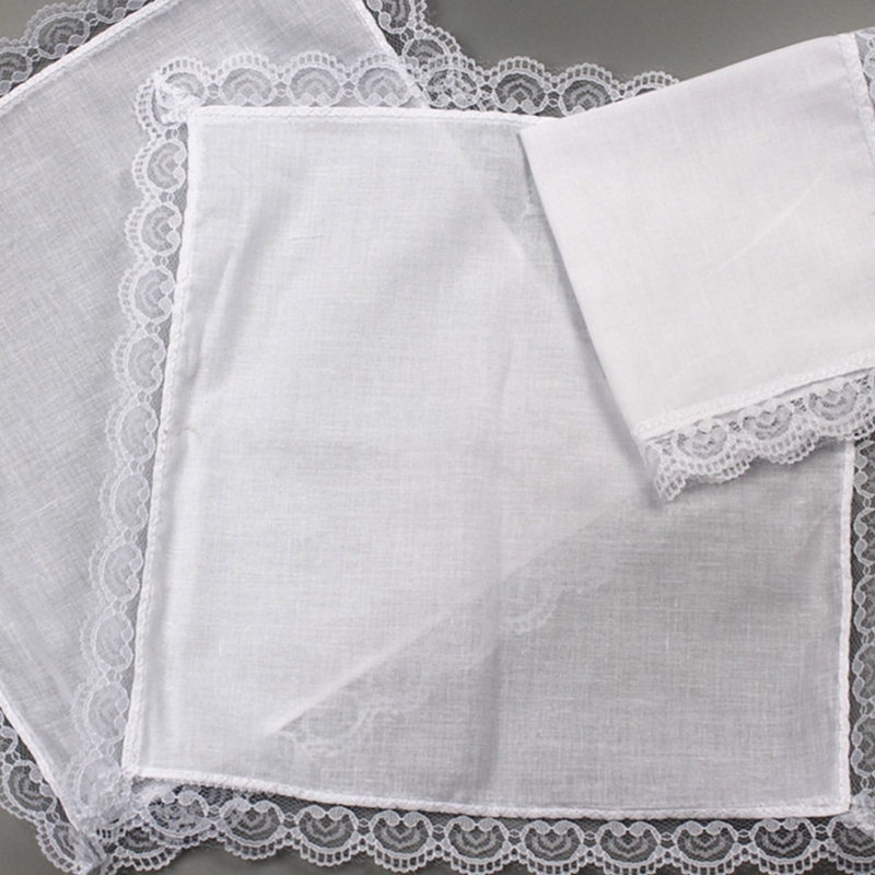 D0UB น้ำหนักเบาสีขาวผ้าเช็ดหน้ - Handkerchief Cotton Men บทวิจารณ์และราคา
