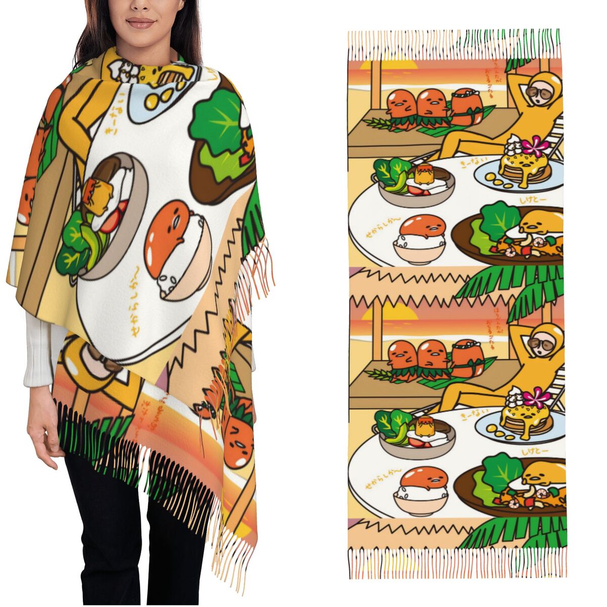 ผ้าพันคอผู้หญิงลายการ์ตูนกูเดท - Pashmina Wrap Large บทวิจารณ์และราคา