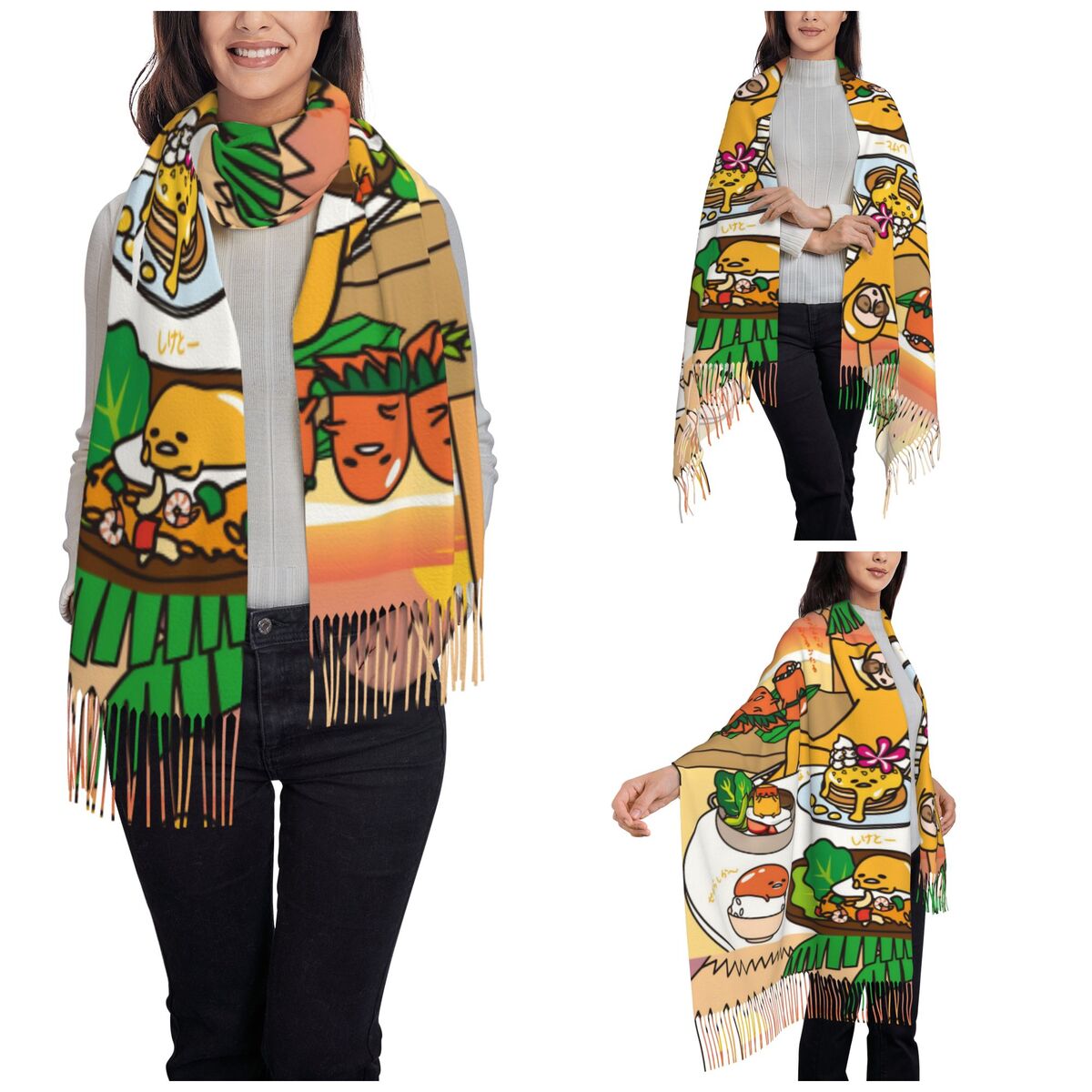 ผ้าพันคอผู้หญิงลายการ์ตูนกูเดท - Pashmina Wrap Large บทวิจารณ์และราคา