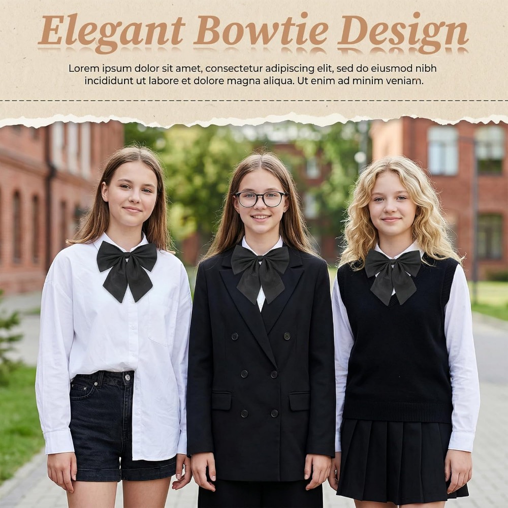 โบว์ผูกผมสีดำสำหรับผู้หญิง โบว - Bow Tie Pre Tied บทวิจารณ์และราคา