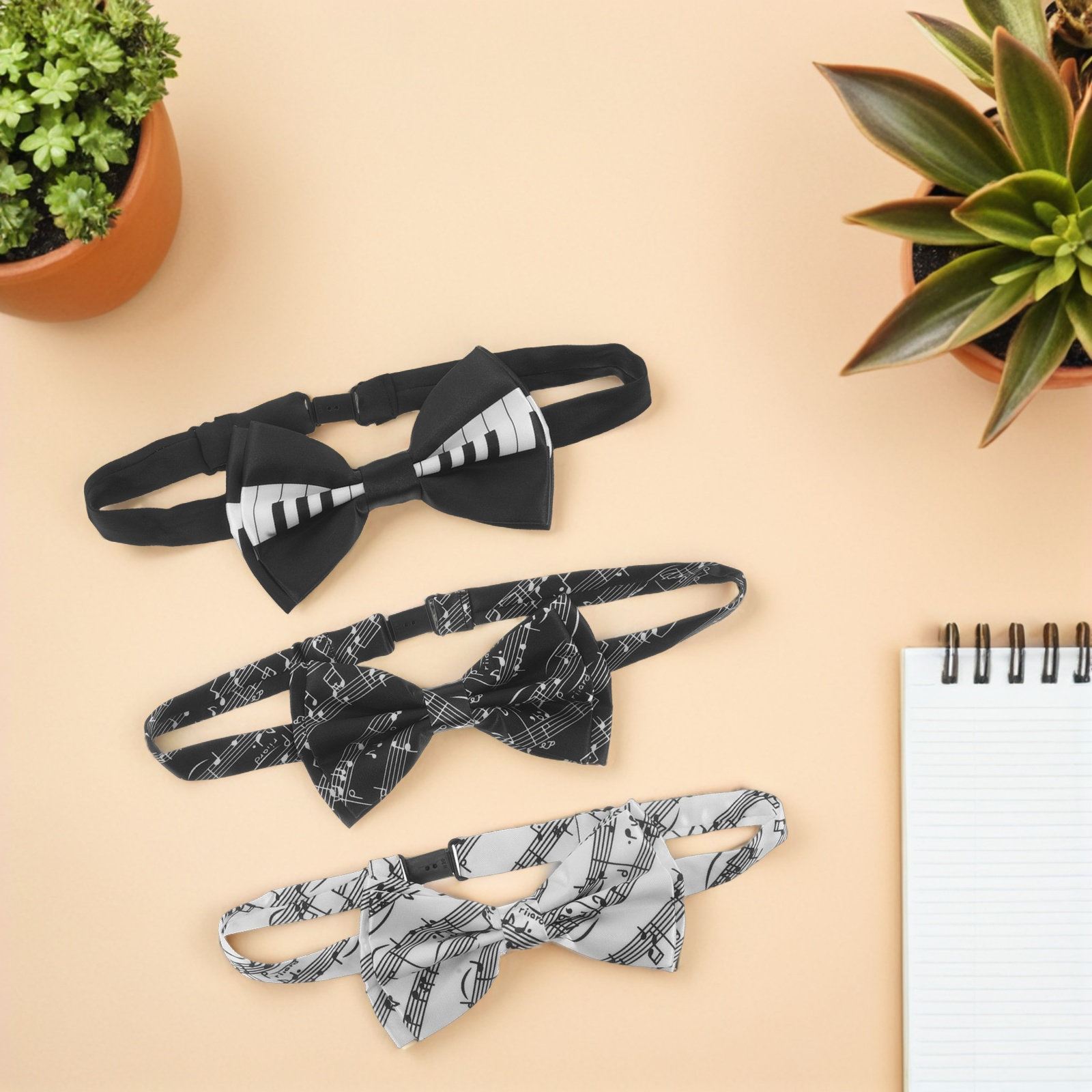 ชุดโบว์ไทลายโน้ตดนตรี 3 ชิ้น โ - Bow Tie Pre Tied บทวิจารณ์และราคา